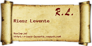 Riesz Levente névjegykártya
